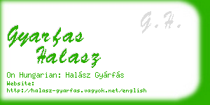 gyarfas halasz business card