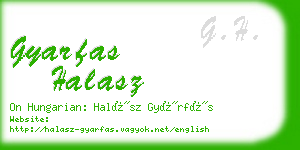 gyarfas halasz business card